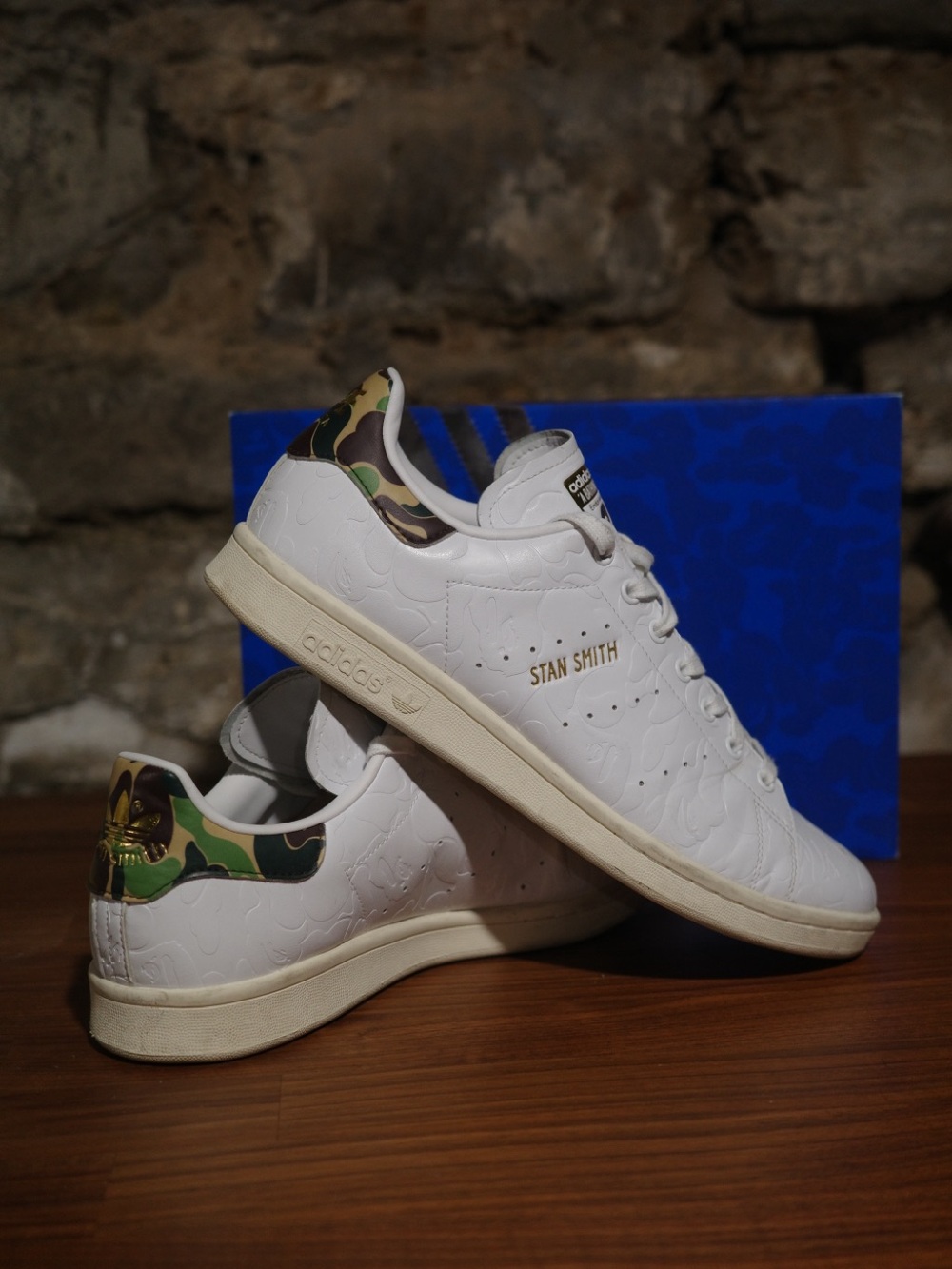 adidas Stan Smith x A Bathing Ape BAPE White Camo Low Top Sneaker